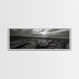 Lone Badge Sunset, Western Coastal Scene, Canvas Print, Rustic Wall Decor, Moody Landscape Art, Fall Living Room Wall Art