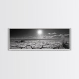 Cracked Earth, Desert Heat, Sunburst Drought, Canvas Print, rustic fall decor, southwest desert art, boho entryway wall statement