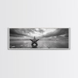 Metal Star Shore, Moody Beach Art, Rustic Coastal Decor, Autumn Vibes, Canvas Print, Farmhouse Living Room Wall Art