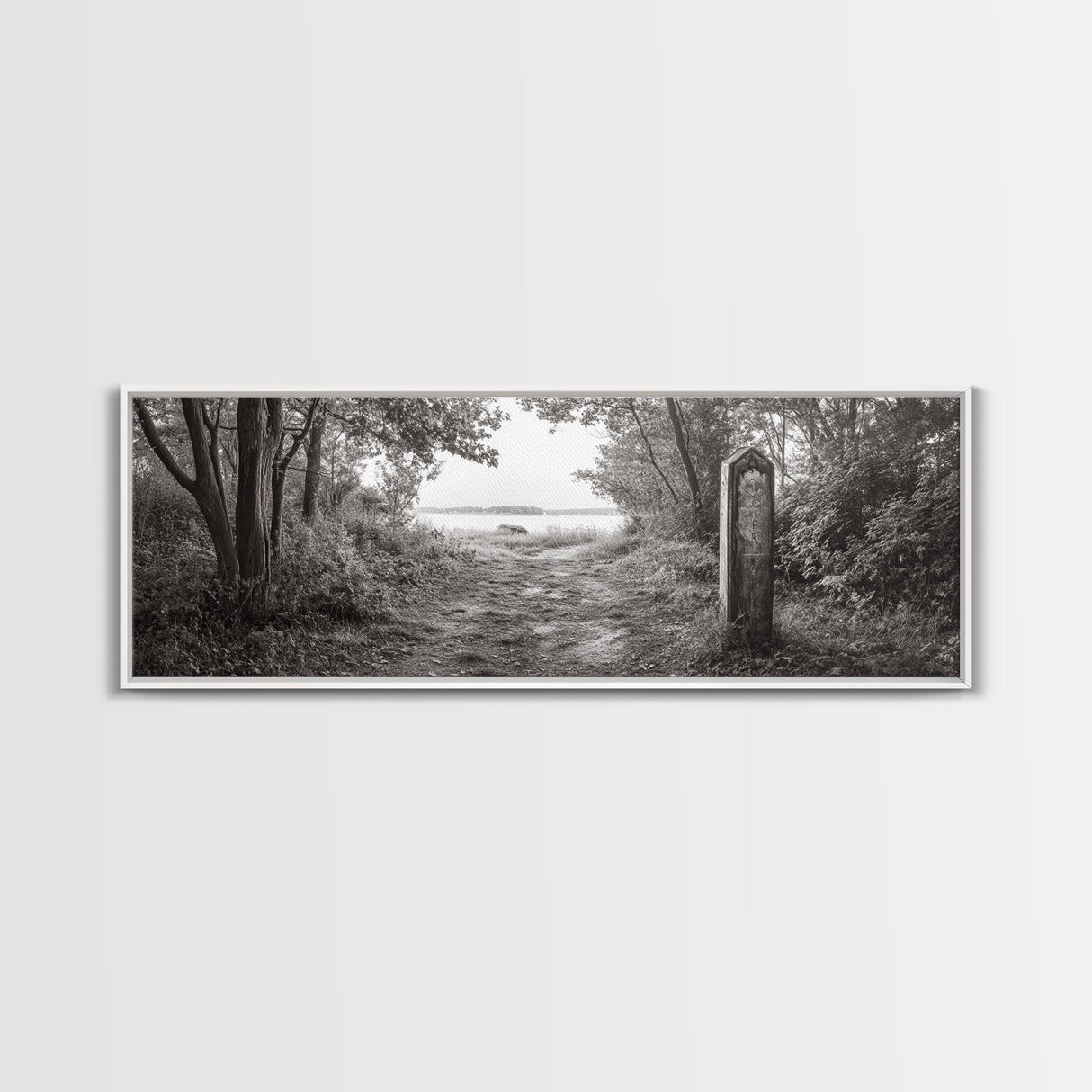 Forest Edge Trail, Nature Path Print, Sepia Photography, Cozy Autumn Vibes, Canvas Print, Entryway or Hallway Wall Art