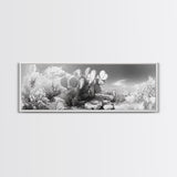 Desert Cactus Garden, Sunlit Southwest Scene, Nature Landscape Art, Canvas Print, Rustic Living Room Wall Decor, Boho Style