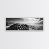 Beach Ammo, War Relic, Ocean Shoreline, WWII Remnants, Framed Canvas Print, Industrial Wall Art, Man Cave Decor, Coastal Photography