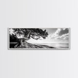 Coastal Tree, Wind Bent, Seaside Beauty, Nautical Serenity, Canvas Print, Nature Wall Art, Minimalist Decor, Coastal Living Room Art