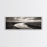 Serene River, Marsh Landscape, Calm Waters, Tranquil Nature, Framed Canvas Print, Minimalist Decor, Entryway Art, Fall Home Vibes