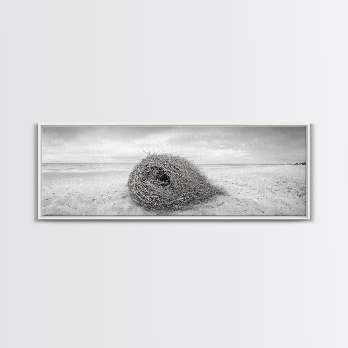 Tumbleweed Nest, Desert Beach, Natural Sculpture, Coastal Simplicity, Canvas Print, Modern Boho Wall Art, Neutral Home Aesthetic