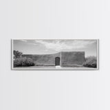 Desert Adobe, Minimal Wall, Architecture Photography, Black and White Art, Framed Canvas Print, Southwestern Decor, Entryway Wall Art
