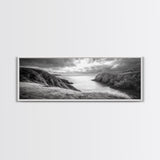 Ocean View, Coastal Cliffs, Dramatic Horizon, Sunset Glow, Canvas Print, Fall Living Room Wall Art, Landscape Nature Photography