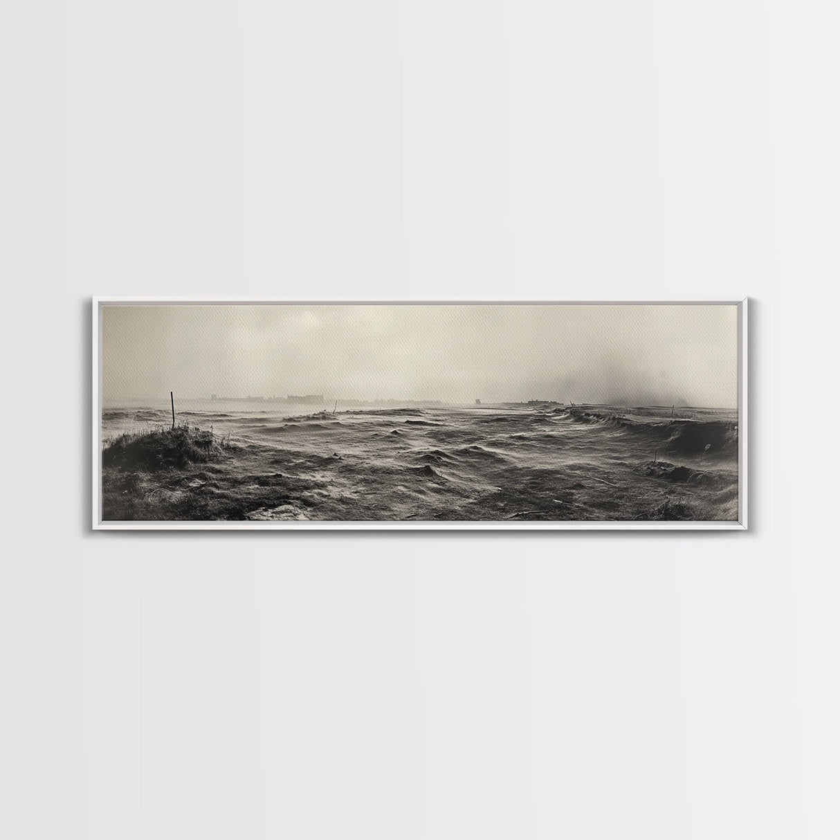 Windy Field, Dust Storm, Desert Mist, Dystopian Vibes, Canvas Print, Fall Office Wall Art, Moody Landscape Photography, Earth Tones