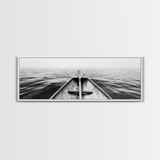 Canoe View, Open Water, Ocean Drift, Paddleboat Scene, Canvas Print, adventure wall art, rustic lake house decor, minimalist travel photo