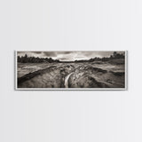 Rugged Riverbed Path, Forest Edge, Moody Terrain, Earthy Scene, Framed Canvas Print, Rustic Cabin Art, Autumn Entryway Decor