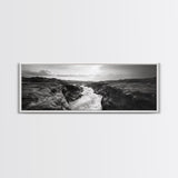 River Canyon, Rugged Cliffs, Dramatic Valley, Wild Terrain, Framed Canvas Print, Adventure Wall Art, Office Decor, Nature Photography Style