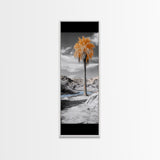 Orange Palm, Desert Oasis, Tropical Escape, Surreal Nature Scene, Framed Canvas Print, Boho Bathroom Wall Art, Desert Decor, Bedroom Decor