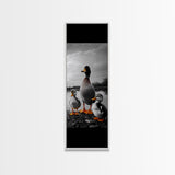 Duck Family, Lake Wildlife, Whimsical Birds, Baby Ducks, Canvas Print, Farmhouse Wall Art, Nursery Animal Decor, Playroom Country Vibes