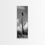 Lone Eagle, Tree Perch, Wild Raptor, Fierce Freedom, Canvas Print, Rustic Wildlife Wall Art, Cabin Lodge Decor, Dramatic Nature Scene