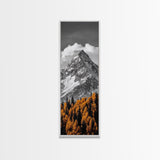 Majestic Peak, Autumn Trees, Nature Mountain Scene, Framed Canvas Print, Rustic Wall Art, Cabin Decor, Adventure Vibes, Fall Landscape Art