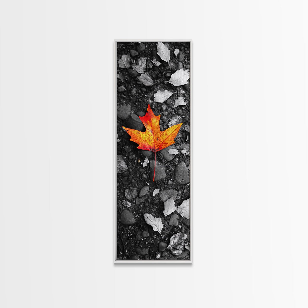 Maple Leaf Focus, Autumn Ground, Fall Vibes, Canvas Print, Nature Photography, Minimalist Art, Entryway Wall Decor, Earth Tone Aesthetic