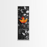 Maple Leaf Focus, Autumn Ground, Fall Vibes, Canvas Print, Nature Photography, Minimalist Art, Entryway Wall Decor, Earth Tone Aesthetic