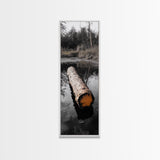 Floating Log, Woodland Print, Nature Photography, Rustic Home Decor, Canvas Print, Cabin Wall Art, Minimalist Lake House Style