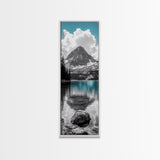 Lake Reflection, Blue Water, Mountain View, Nature Serenity, Canvas Print, Minimalist Wall Art, Bedroom Landscape Decor, Coastal Wall Art