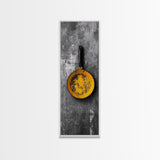 Yellow Pan, Rustic Kitchen, Bold Contrast, Culinary Wall Art, Framed Canvas Print, Industrial Decor, Chef Gift Kitchen Wall Art