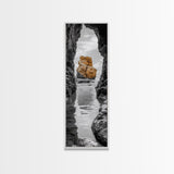 Sea Arch, Golden Rock, Coastal Focus, Minimalist Cliff Scene, Canvas Print, Living Room Decor, Ocean Photography, Nature Framed Art