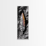 Stone Leaf, Earth Tones, Nature Fossil, Ancient Texture, Framed Canvas Print, Fall Wall Art, Rustic Decor Accent, Boho Nature Artwork