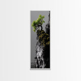 Tree of Life, Cliff Growth, Resilience Symbol, Nature Power, Framed Canvas Print, motivational office art, surreal landscape decor