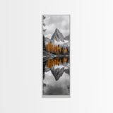 Peak Reflection, Autumn Forest, Serene Landscape, Framed Canvas Print, Tranquil Nature Art, Entryway Wall Art, Fall Mountain Wall Decor