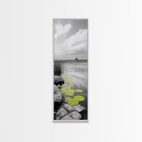 Lily Pads, Serene Pond, Nature Reflection, Framed Canvas Print, Minimalist Landscape Art, Bathroom Wall Art, Tranquil Modern Decor