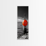 Buoy on Water, Nautical Vibe, Harbor View, Bold Coastal Art, Canvas Print, Beach House Decor, Bathroom Wall Art