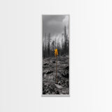 Lone Sprout, Forest Renewal, Emotional Nature Scene, Moody Landscape Art, Framed Canvas Print, Autumn Wall Decor, Rustic Nature Style
