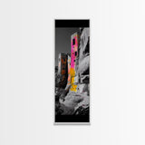 Cliff Dwelling Art, Ancient Ruins Style, Colorful Boho Home Decor, Framed Canvas Print, Southwestern Living Room Wall Art, Hallway Wall Art