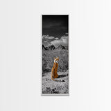 Wild Serval, Desert Cat, Savannah Wildlife, Majestic Predator, Framed Canvas Print, Safari Theme Living Room Wall Art, Modern Nature Decor