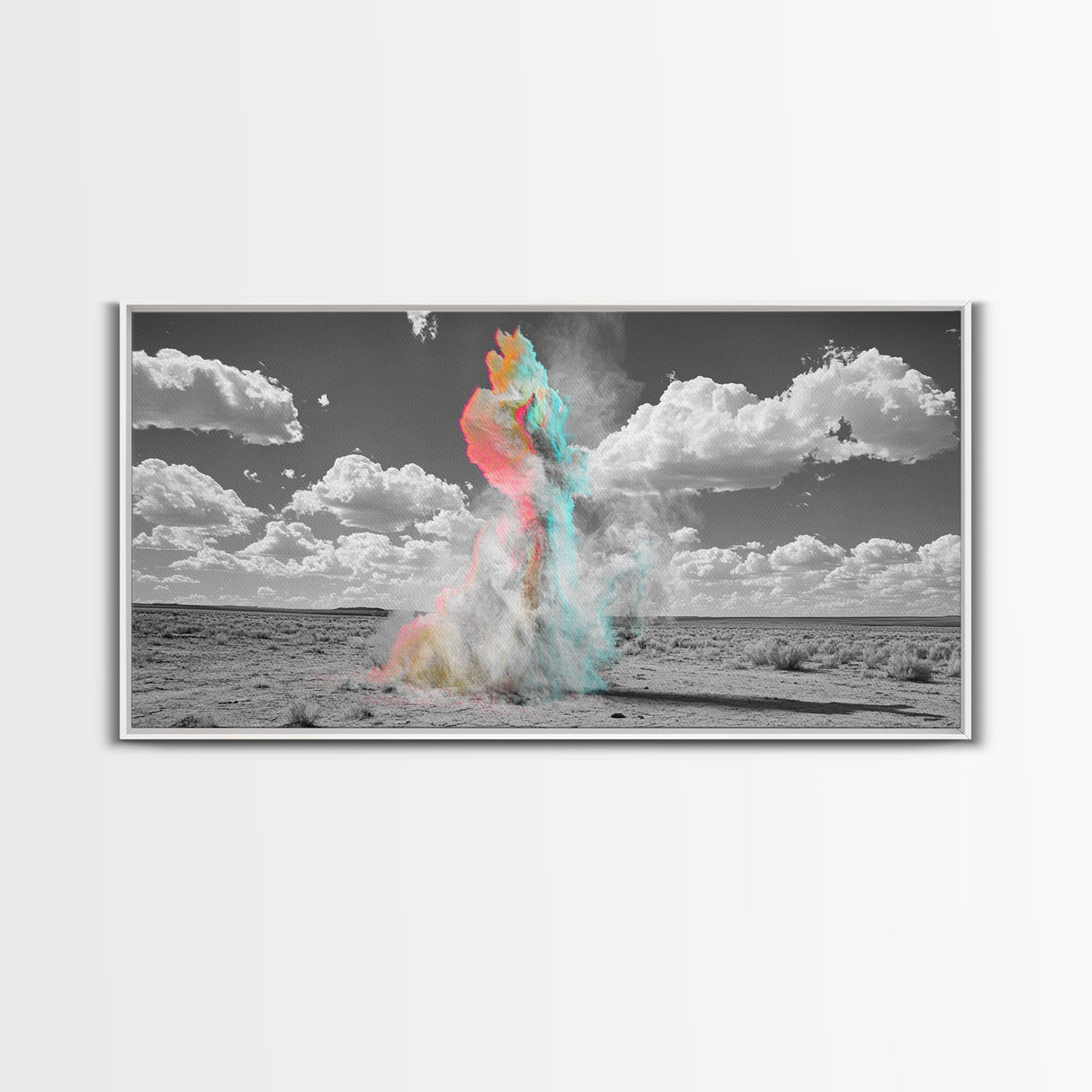 Desert Dust, Color Cloud, Abstract Sky, Surreal Art, Framed Canvas Print, Creative Studio Wall Decor, Whimsical Wall Art, Unique Design