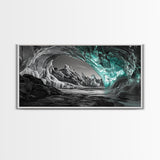 Ice Cave, Frozen Tunnel, Arctic Beauty, Glacial Light – Canvas Print, Nature Wall Art, Winter Decor, Bathroom or Entryway Statement Piece