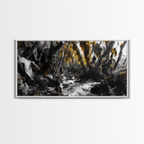 Kelp Forest, Coastal Jungle, Tidal Path, Ocean Shadows – Framed Canvas Print, Moody Marine Wall Art, Bathroom Decor, Natural Ocean Tones