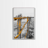 Yellow Fence Wire, Rustic Barbed Wire, Country Fence, Framed Canvas Print, Farmhouse Wall Art, Minimalist Rustic Home Decor