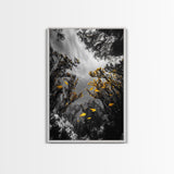Golden Fish, Kelp Forest, Ethereal Ocean Scene, Framed Canvas Print, Underwater Wall Art, Nature Photography, Bathroom Sea Decor