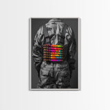 Colorful Ammo Art, Bold Bullets, Neon War, Framed Canvas Print, Urban Wall Art, Edgy Decor, Man Cave Accent, Pop Art Style