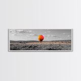 Hot Air Balloon, Colorful Sky, Open Field, Adventure Art, Framed Canvas Print, Whimsical Decor, Playroom Wall Art, Travel Theme