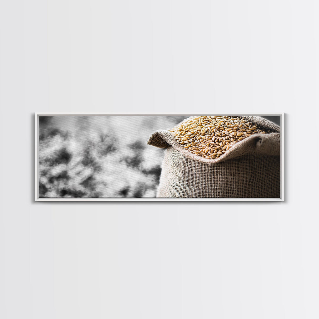 Sack of Grain, Rustic Harvest Scene, Farmhouse Kitchen Art, Framed Canvas Print, Country Style, Kitchen Wall Art, Rustic Decor