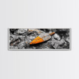 Tribal Blade, Ancient Weapon, Stone Texture, Orange Detail, Framed Canvas Print, Masculine Wall Art, Rustic Decor, Warrior Vibes