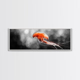 Jellyfish Glow, Ocean Depths, Abstract Sea Life, Framed Canvas Print, marine animal art, coastal bathroom decor, modern underwater wall art