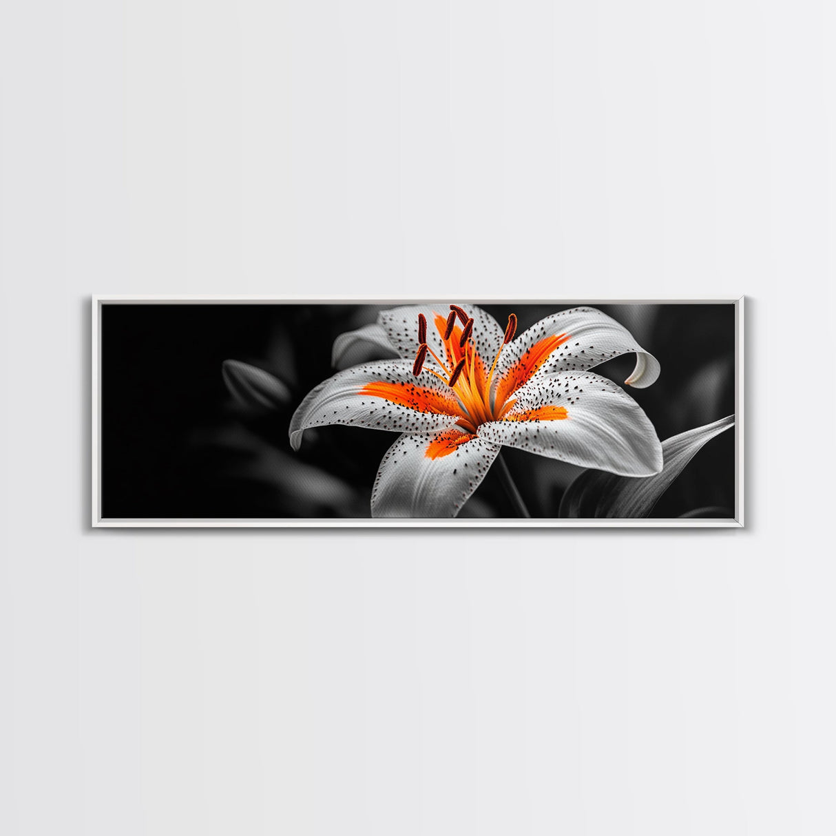 Lily Closeup, Vibrant Bloom, Floral Detail, Orange Petals, Framed Canvas Print, Kitchen Wall Art, Nature Inspired Art, Botanical Print