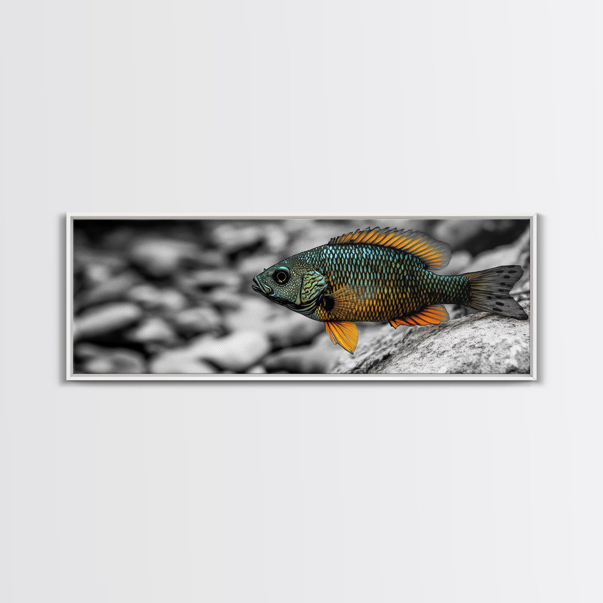 Colorful Fish Closeup, Underwater Art, Nature Photography, Canvas Print, Coastal Bathroom Decor, Vibrant Marine Life Wall Art