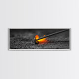 Branding Iron Fire, Industrial Glow Art, Rustic Ranch Scene, Cowboy Western Print, Canvas Print, Man Cave Wall Art, Farmhouse Decor