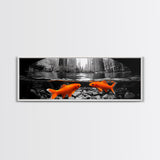 City Meets Nature, Urban Fish, Goldfish Art, Surreal Street Scene, Framed Canvas Print, Quirky Kitchen Wall Art, Modern Whimsical Decor