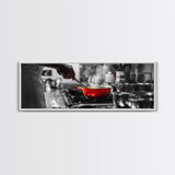Red Cooking Pot, Steamy Kitchen Scene, Culinary Art Moment, Framed Canvas Print, Kitchen Wall Art, Modern Home Decor, Foodie Gift