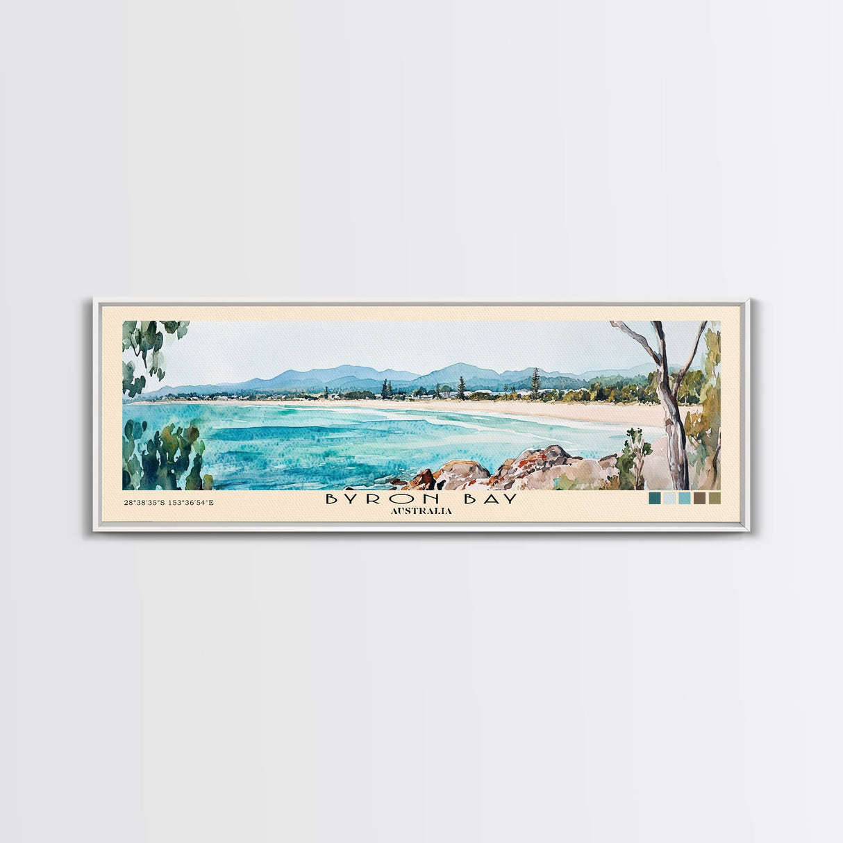 Byron Bay, Australia Watercolor Beach Print, Vacation Gift, Australia Wall Art, Beach Painting, Beach Decor, Beach Painting