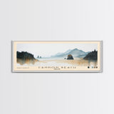 Cannon Beach, Oregon Watercolor Beach Print, Vacation Gift, Oregon Wall Art, Framed Canvas Print, Framed Beach Painting
